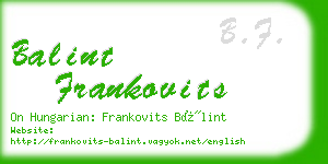 balint frankovits business card